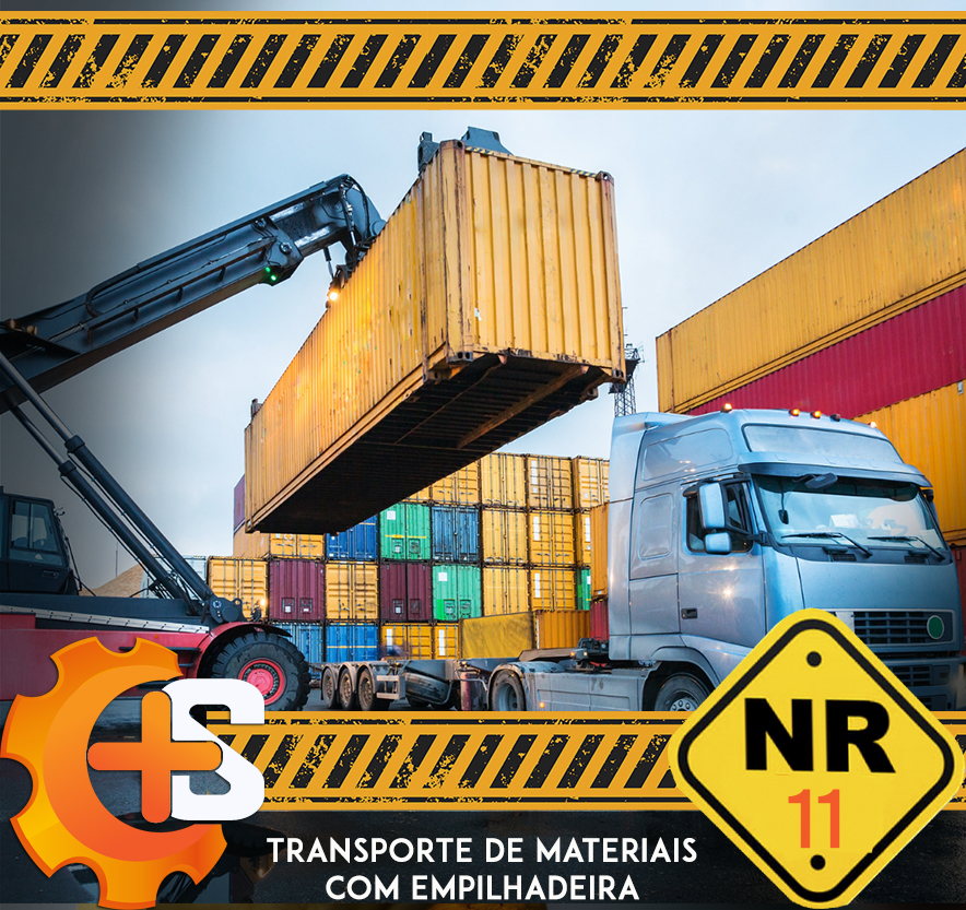 Transporte de materiais com empilhadeira